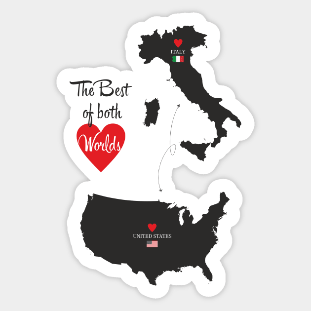 The Best of both Worlds - United States - Italy Sticker by YooY Studio